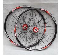 KUNYOS Paire De Roues 26 27,5 29 Pouces VTT Roues De Vélo Moyeux De Roulement De Frein À Disque Jantes en Aluminium De Vélo De Montagne 32H 8-11 Vitesses Cassette QR,Rouge,26inch