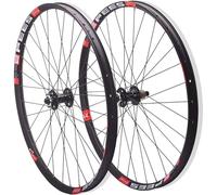 KUNYOS Paire De Roues De Vélo 26 27,5 29 Pouces Paire De Roues De Vélo De Montagne Frein À Disque 32 Trous Jante 120 Clics Roue De VTT À Dégagement Rapide pour Cassette 7-12 Vitesses,Noir,26inch