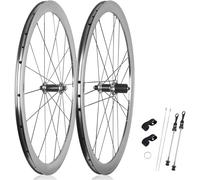 KUNYOS Paire De Roues De Vélo De Route 700C, Jantes en Alliage D'aluminium 30/40/50 Mm, Freins C/V-Brake, Moyeux À Blocage Rapide, 100 * 9/130 * 9 Mm,pour Pneus 23-25-28C, 7-12 Vitesses