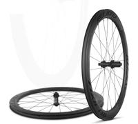KUNYOS Paire De Roues De Vélo De Route en Fibre De Carbone 700C, Moyeux À Blocage Central De 50 Mm avec Freins À Disque Et Axes Creux HG, Roue Avant 12×100 Mm, Roue Arrière 12×142 Mm