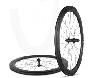 KUNYOS Paire De Roues De Vélo De Route en Fibre De Carbone 700C, Moyeux À Blocage Central De 50 Mm avec Freins À Disque Et Axes Creux HG, Roue Avant 12×100 Mm, Roue Arrière 12×142 Mm