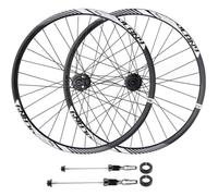 KUNYOS Paire De Roues De Vélo VTT 26/27,5/29 Pouces, Dégagement Rapide/Axe Traversant À Double Usage 32 Trous Moyeu De Vélo Avant 2 Arrière, 4 Roulements, Roues De Jantes À Double Paroi,Noir,26inch