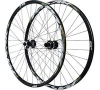 KUNYOS Paire De Roues De Vélos De Montagne 26/27.5/29In Jantes À Double Paroi Roues À Blocage Rapide Frein À Disque 32H Moyeu Avant Et Arrière pour Cassette 7-12 Vitesses,Vert,26inch