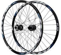 KUNYOS Paire De Roues De Vélos De Montagne 26/27.5/29In Jantes À Double Paroi Roues À Blocage Rapide Frein À Disque 32H Moyeu Avant Et Arrière pour Cassette 7-12 Vitesses,Noir,26inch