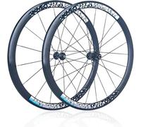 KUNYOS Paire De Roues pour Vélo De Route 700C 30/40/50MM avec Dégagement Rapide, Roue Avant 9X100mm, Roue Arrière 9X130mm, Frein C/V, Moyeux 16/21 Trous pour Cassette 8/9/10/11 Vitesses,Color,30cm