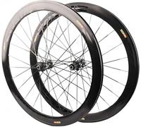KUNYOS Paire De Roues pour Vélo De Route, Roue De Vélo À Tirage Droit avec Frein À Disque, Roues en Alliage D'aluminium 700C 40/50 Mm, pour Cassette 8 9 10 11 Vitesses,Noir,40mm