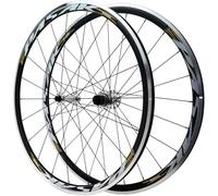 KUNYOS Paire Vélo Route Roues 700C Alliage D'aluminium Double Paroi Jantes Profondeur 30Mm 20/24 Trous Roulements Moyeux Freins C/V QR-100/130Mm Cyclocross Roues pour 7 À 12 Vitesses Cassette,d'or