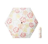KUNYOS Parapluie à motif floral, parapluie compact for femmes, parapluies pliant d'été, parapluies de poche for se protéger du soleil par temps ensoleillé et pluvieux(Red)