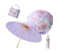 KUNYOS Parapluie compact d'inspiration vintage, structure en or 16 carats de qualité supérieure, ouverture manuelle, parapluie pliant, protection UV contre le soleil et la pluie(Charm,Outside)