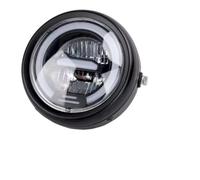 KUNYOS phare moto Universel 6.5 Pouces LED Phare De Moto Rétro Rond Feux De Jour Ensemble De Phare(White)