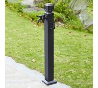 KUNYOS Point De Puisage Fontaine Colonne d'eau pour Jardin Colonne d'eau Debout Robinet d'eau Libre, Noir, Robinet Autoportant, Acier Inoxydable 304, Résistant Aux UV Et Au Gel,95cm