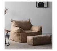 KUNYOS Pouf Paresseux canapé ménage Style rétro Maison Unique Salon Balcon Simple Loisirs chaises(Apricot Rice Bench)