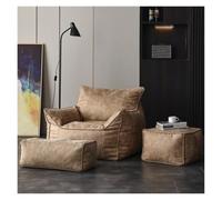 KUNYOS Pouf Paresseux canapé ménage Style rétro Maison Unique Salon Balcon Simple Loisirs chaises(Apricot Full Set)