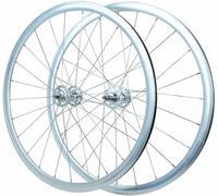 KUNYOS Roues 700C À Pignon Fixe avec Moyeu Boulonné 9,5X100mm/9,5X120mm, Axe Solide, Filetage Réversible (Libre & Fixe), Roues De Course Monocycle pour Vélo De Piste, 2 Roulements Étanches,Argent