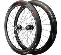 KUNYOS Roues Avant Et Arrière 700C, 24 Trous, Jantes en Carbone, Fibre De Carbone, 4 Roulements, Ensemble De Roues De Vélo, Freins À Disque - Vélos De Route,Noir,40mm