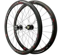 KUNYOS Roues Avant Et Arrière 700C, 24 Trous, Jantes en Carbone, Fibre De Carbone, 4 Roulements, Ensemble De Roues De Vélo, Freins À Disque - Vélos De Route,Noir,50mm