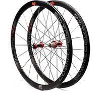 KUNYOS Roues Avant Et Arrière De Vélo 700C, Profondeur 40 Mm, Pneus À Boyau, Set De Roues De Route en Carbone, Jante pour Frein en V/C, Roulement Scellé pour Vitesses 8, 9, 10, 11,Rouge