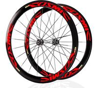 KUNYOS Roues de vélo de Route 700C*23C-25C-28C 40/50MM Aluminium Alloy C/V/Disc Brake Rim Quick Release 20H Hub for 7 8 9 10 11 Speed Wheelset,Rouge,50mm C/V