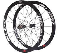 KUNYOS Roues De Vélo De Route 700C 40Mm Jante V Frein Pneu Paire De Roues Dégagement Rapide Traction Droite Moyeu en Carbone Fit 8 9 10 11 Cassette,Noir