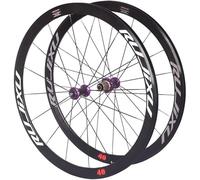 KUNYOS Roues De Vélo De Route 700C 40Mm Jante V Frein Pneu Paire De Roues Dégagement Rapide Traction Droite Moyeu en Carbone Fit 8 9 10 11 Cassette,Violet