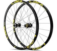 KUNYOS Roues de vélo de Route 700C, Freins à Disque, Roues Avant et arrière, axe traversant 15x100mm/12x142mm, moyeux 24 Trous pour Cassette 8/9/10/11/12 Vitesses,d'or