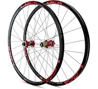 KUNYOS Roues de vélo de Route 700C, Freins à Disque, Roues Avant et arrière, axe traversant 15x100mm/12x142mm, moyeux 24 Trous pour Cassette 8/9/10/11/12 Vitesses,Rouge