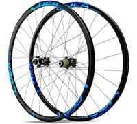 KUNYOS Roues de vélo de Route 700C, Freins à Disque, Roues Avant et arrière, axe traversant 15x100mm/12x142mm, moyeux 24 Trous pour Cassette 8/9/10/11/12 Vitesses,Bleu