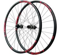 KUNYOS Roues De Vélo Route À Axe Traversant 700C avec Frein À Disque Center Lock, Moyeux Avant Et Arrière 28H pour Cassette 8/9/10/11/12 Vitesses, Jantes en Alliage D'aluminium,Rouge