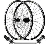 KUNYOS Roues De VTT 26 Pouces 27,5" 29" Frein À Disque 4 Roulements Étanches VTT Avant Et Arrière Jante 32 Trous pour Cassette 7-11 Vitesses,Grey Thru axle,26inch