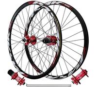 KUNYOS Roues De VTT 26 Pouces 27,5" 29" Frein À Disque 4 Roulements Étanches VTT Avant Et Arrière Jante 32 Trous pour Cassette 7-11 Vitesses,Red Thru axle,27.5inch