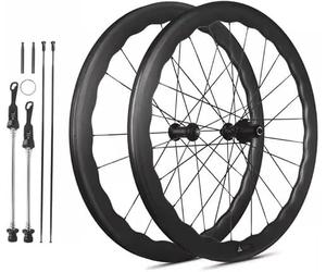KUNYOS Roues en Fibre De Carbone pour Vélo De Route 700C Clincher Ensemble De Roues 50-45 Mm Finition Mate 28 Largeur