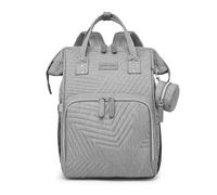 KUNYOS Sac à dos langer de grande capacité, avec couche d'isolation thermique, petit sac indépendant, imperméable et résistant l'usure, peut stocker des couches tous les produits(Grey)