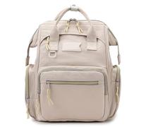KUNYOS Sac À Dos Langer De Grande Capacité, Imperméable Et Résistant L'usure Avec Couche D'isolation Thermique, Rangement Classé Des Couches Tous Les Produits For Bébé, Voyage Unisexe(Beige)