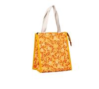 KUNYOS Sac à Lunch Isotherme for Femmes et étudiantes,Sac de Pique-Nique en Tissu Oxford, adapté au Travail/à l'école/au Pique-Nique/aux Voyages Profiter d'une Vie Meilleure(Red Leaves)