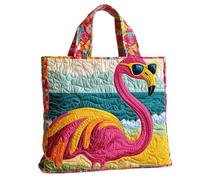 KUNYOS Sac fourre-tout matelassé tendance femme à motifs oiseaux mignons, sac à main léger spacieux éco réutilisable, idéal voyage shopping quotidien, cadeau tendance (K,Horiz.L(16,9"×3,9"×15,7"))