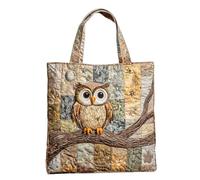 KUNYOS Sac fourre-tout matelassé tendance femme à motifs oiseaux mignons, sac à main léger spacieux éco réutilisable, idéal voyage shopping quotidien, cadeau tendance (I,Horiz.L(16,9"×3,9"×15,7"))