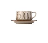 KUNYOS Tasse À Expresso En Céramique De 300 Ml, Tasse À Cappuccino, Tasse En Grès Florale Simple For Profiter De L'heure Du Thé De L'après-midi, Cadeau Et Présent(Color G,Type 1)