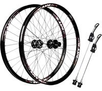 KUNYOS Vélos de Montagne 26/27,5 Pouces avec Freins à Disque en Alliage d'aluminium, Roue Avant, Roue arrière, Avant 2, arrière 4 roulements, Cassette 8-12S,Noir,27.5inch