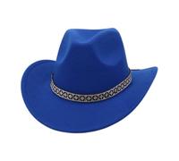 KUNYOS Western cowboy hat, suitable for men and women, with wide brim for sun protection, simple and fashionable wear accessories(Royal Blue)