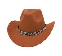 KUNYOS Western cowboy hat, suitable for men and women, with wide brim for sun protection, simple and fashionable wear accessories(Camel)
