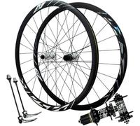 KUNYOS Wheelset Jeu Roues De Route avec Frein À Disque 700C,Jantes Double Paroi en Alliage D'aluminium Moyeu 24H Dégagement Rapide Roues Avant Et Arrière De Vélo 1800G Road Wheel,Argent