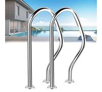Kunyun Rampe de Piscine en Acier Inoxydable 304 - Main Courante d'Escalier Avec Base de Montage Rapide et Accessoires - Pour l'Entrée des Parcs Aquatiques