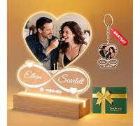 kunyutech Cadeau Personnalisé Plaque Spotify, Cadre Photo Personnalisé avec Lampe LED, Cadeau Couple Copine Copain, Cadeau Photo Personnalisé pour Noël, Anniversaire,Saint Valentin