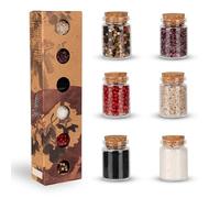 Kunz Foods Group SIMPLY WOOD Gourmet Ensemble de sels et de poivre, épices du monde entier 6 x 25 ml
