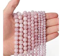 Kunzite Lot de 35 perles en pierre naturelle de 10 mm pour fabrication de bijoux, colliers, bracelets