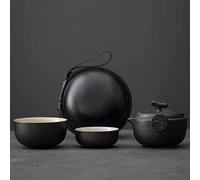 KUOCA Théière en céramique Verte Tasse à thé à la Main Portable Voyage thé Ensembles Concepteur rétro thé Vintage Tasses Cadeau Unique pour Un ami