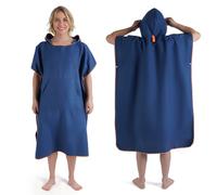 KUOGAS Poncho de Bain pour Homme et Femme, Serviette Poncho, Serviette de Surf, en Microfibre, Bleu foncé, M (Medium)