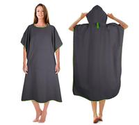 KUOGAS Poncho de Serviette, Poncho de Douche à Séchage Rapide en Microfibre (Gris Foncé, Medium)