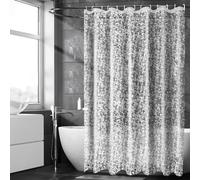 KUOGAS Rideau de Douche Anti-Moisissure 240x200 avec 3 Aimants Plus Puissants en Bas, Transparent avec Motif Galets 3D, Rideau De Douche en Plastique Eva ImperméAble pour Baignoire avec 12 Anneaux