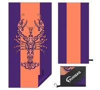 KUOGAS Serviette de Plage XXL 90 * 180, Grande Serviette en Microfibre à SéChage Rapide, Serviette de Bain sans Sable, Couverture de Plage pour Femmes (Homard)